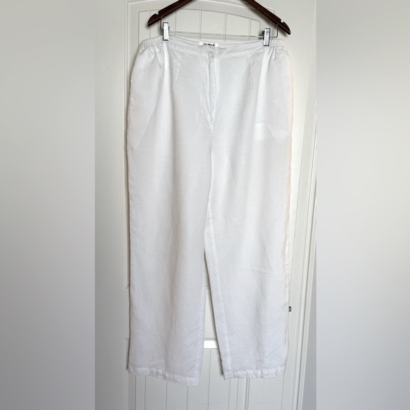 Vintage Women Linen Pants La Rea Collection Wide Leg Lined White 1X 35/30 90’s - Picture 1 of 9